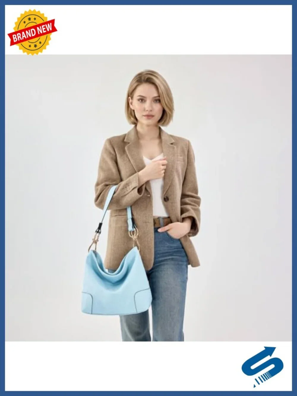 Faux Leather Hobo Bag Women Slouchy Shoulder Purse Top Handle Satchel